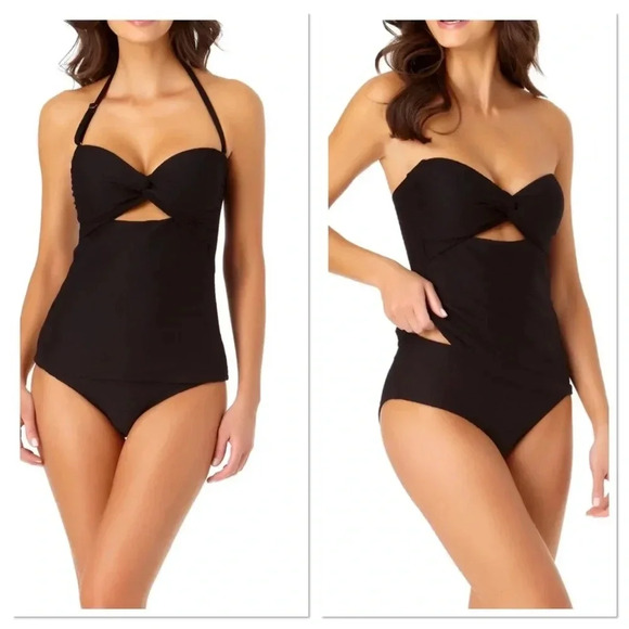 Jantzen Black Tankini and Bottom Swimsuit Size 10 - Picture 2 of 15